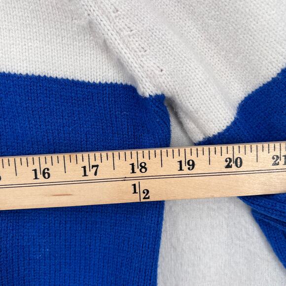 FARM RIO Floral Knit Sweater Women Medium Red White Blue Crew Balloon Colorblock - Picture 16 of 16